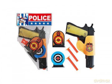 Pistolet na strzałki w kaburze + 2x tarcza