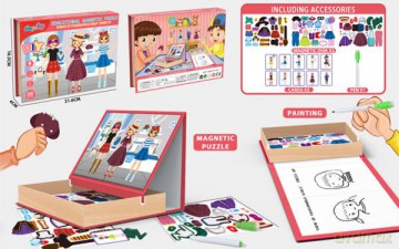 Puzzle magnetyczne Modne Dziewczyny + tablica + marker 567577