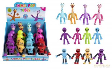 Rurki przyssawki mix Robot, Kosmita, Żyrafa 1009001, mix