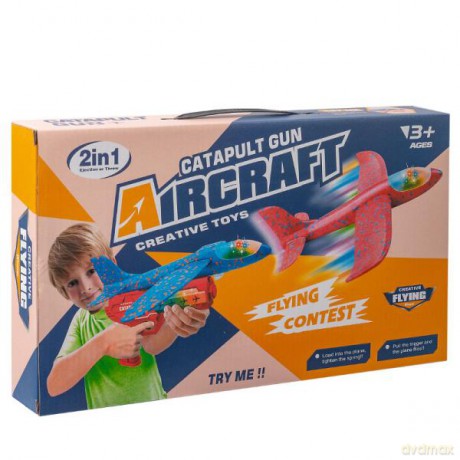 Samolot styropianowy wystrzeliwany przez pistolet, z efektami świetlnymi 1009119