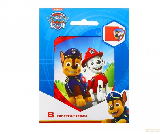 Zaproszenie z kopertą Paw Patrol Rescue Heroes 6szt