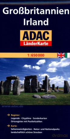 Grossbritannien. Irland. ADAC LanderKarte 1:650 000 [KSIĄŻKA]