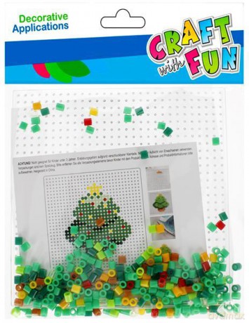 Zestaw kreatywny Boże Narodzenie koraliki do zaprasowywania Choinka Craft with Fun 521575