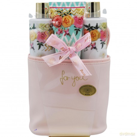 AURORA Zestaw prezentowy dla kobiet Peony&Cherry Amber - kosmetyczka