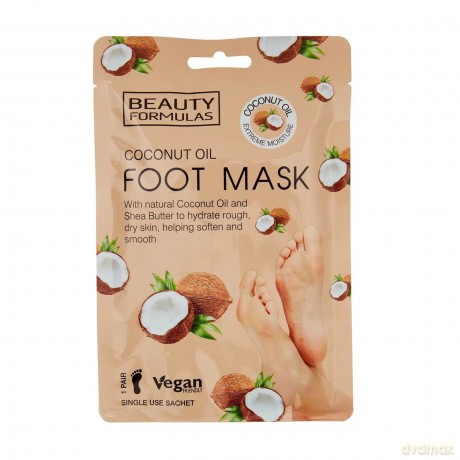 BEAUTY FORMULAS Foot Mask Maska do stóp z olejem kokosowym - 1 para
