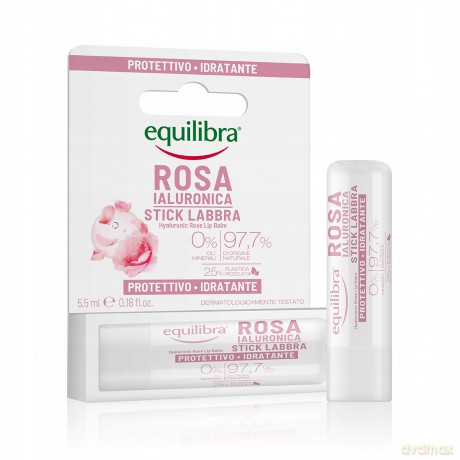 EQUILIBRA RÓŻA Balsam do ust z kw.hialuronowym&