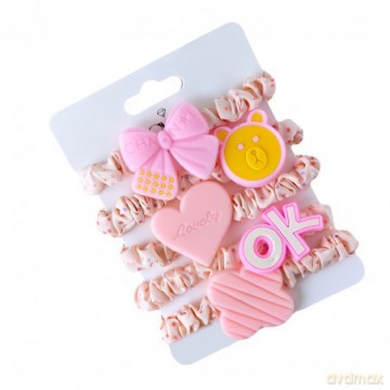 Gumki - frotki do włosów typu scrunchie (G125R) - 1op.-5szt