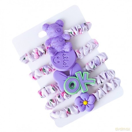 Gumki - frotki do włosów typu scrunchie (G126) - 1op.-5szt