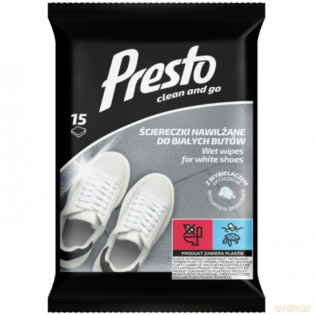 PRESTO Ściereczki do czyszczenia białych butów 15szt