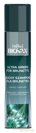 L`BIOTICA BIOVAX Glamour Suchy Szampon do włosów dla brunetek - Ultra Green