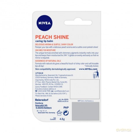 Nivea Peach Shine Pielęgnująca pomadka do ust 5,5 ml
