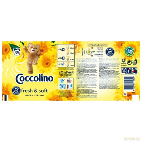 Coccolino Happy Yellow Płyn do płukania tkanin o zapachu żółtych letnich kwiatów 975 ml