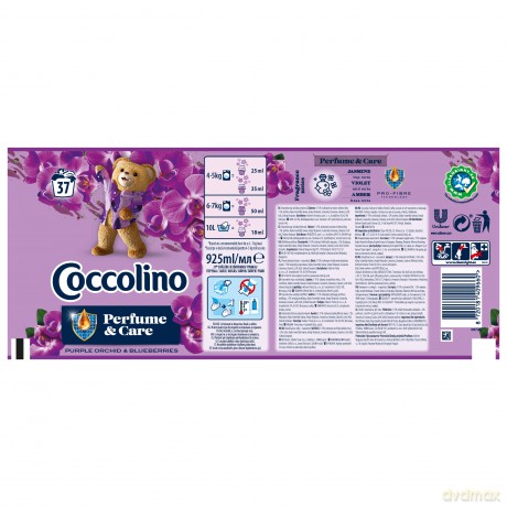 Coccolino Purple Orchid Blueberries Płyn do płukania tkanin o zapachu orchidei i czarnych jagód 925 ml