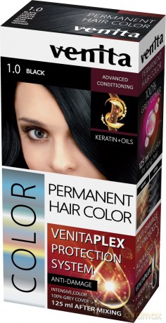VENITA Color Farba do włosów Venita Plex nr 1.0 Black 1op.