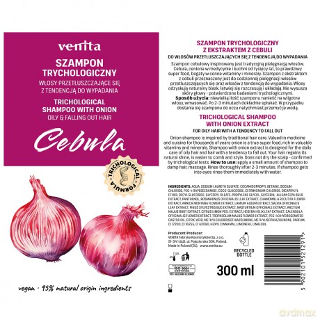 Venita Szampon Trychologiczny Włosy Przetłuszczające z Ekstraktem z Cebuli