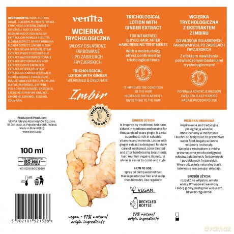 Wcierka do włosów Venita Trychologiczna 100 ml