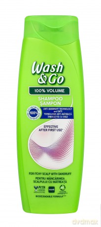 Wash&Go Sensitive Szampon zwiększający objętość, przeciwłupieżowy 360ml