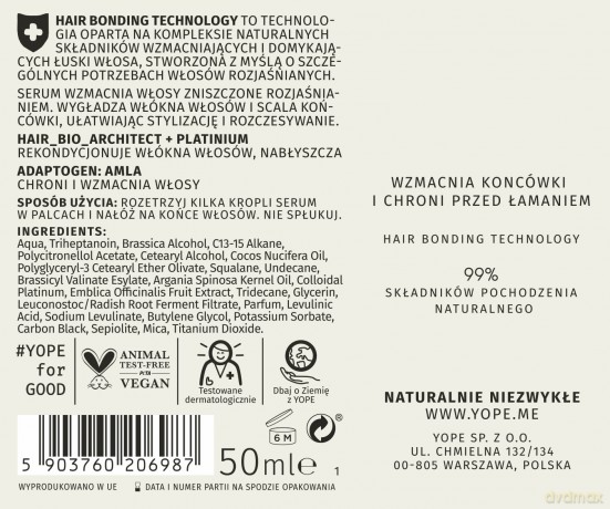 YOPE Regenerujące serum do włosów bond 50ml