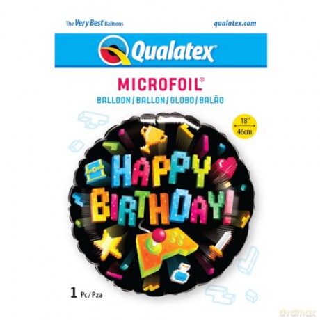Balon foliowy 18 QL CIRHappy Birthday - Gaming