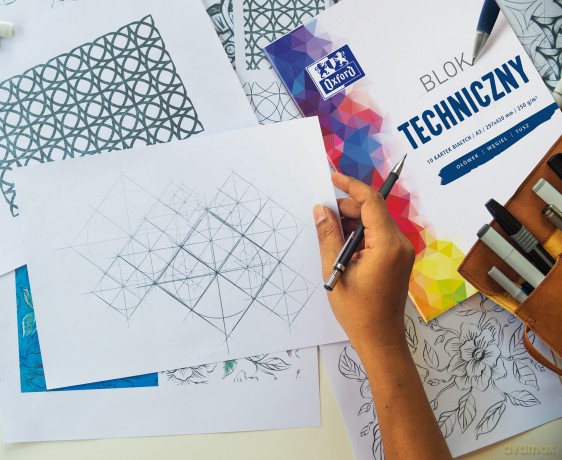 Blok Tech. A3/10 Biały Oxford 250g