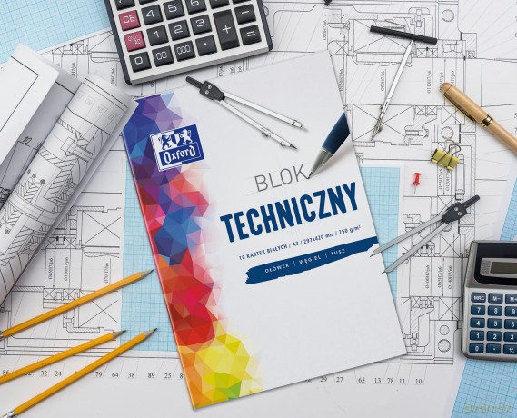 Blok Tech. A3/10 Biały Oxford 250g