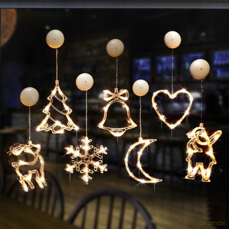 Dekoracja w okno świecąca led 22x22cm (na baterie)- bałwan NT2461