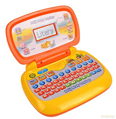 Laptop edukacyjny o wym. 24x22x6cmzekranem LCD DZ-4603 6x3cm, wersja polskojęzyczna, 8 programów