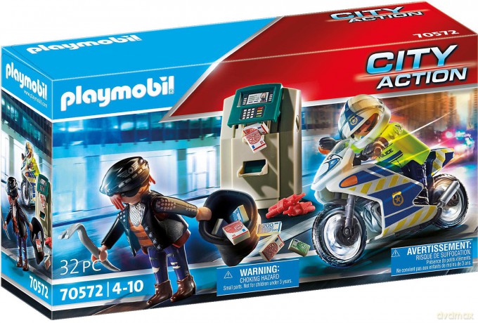 Playmobil- Policyjny motor: Pościg za przestępcą 70572