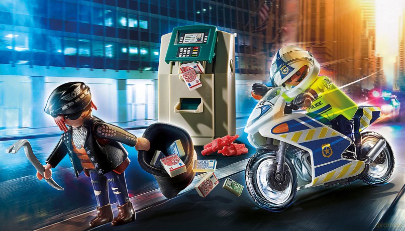 Playmobil- Policyjny motor: Pościg za przestępcą 70572