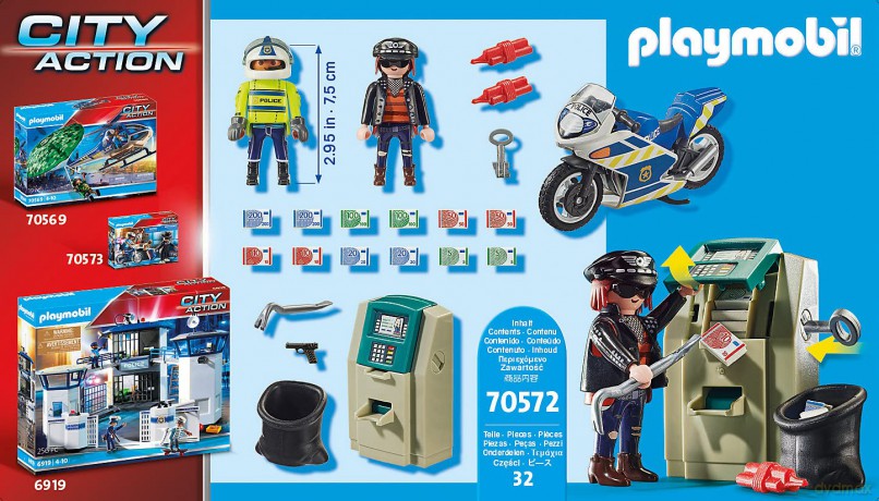 Playmobil- Policyjny motor: Pościg za przestępcą 70572