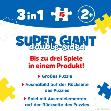 Puzzle Giant 15 el. Przygoda z Bluey