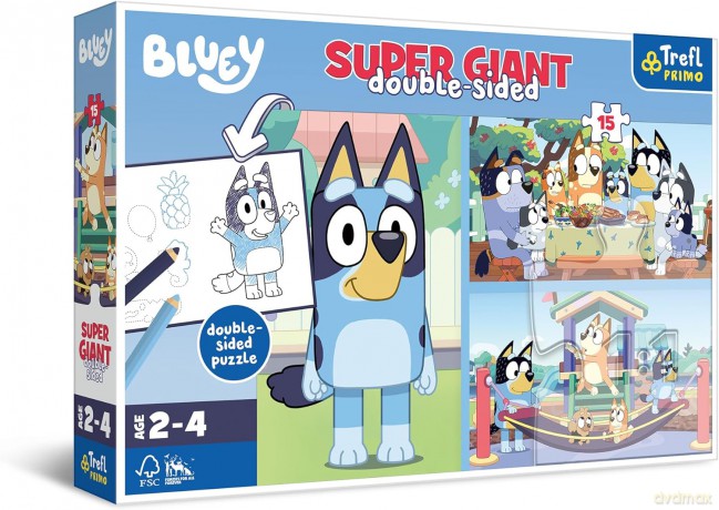 Puzzle Giant 15 el. Przygoda z Bluey