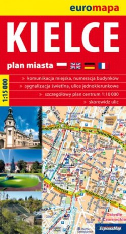 Kielce. Euromapa. Plan miasta w skali 1:15 000 [KSIĄŻKA]