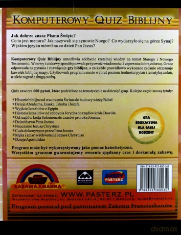 Komputerowy Quiz Biblijny. Gra edukacyjna CD [GRA PC]