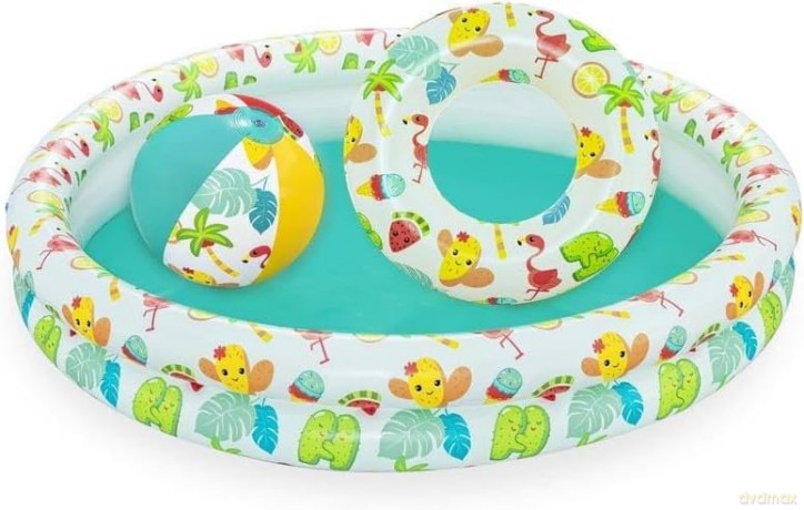 Zestaw Play, basen: 112cm (po napompowaniu 122x20cm) 2 pierścienie, 51124