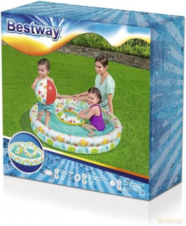 Zestaw Play, basen: 112cm (po napompowaniu 122x20cm) 2 pierścienie, 51124