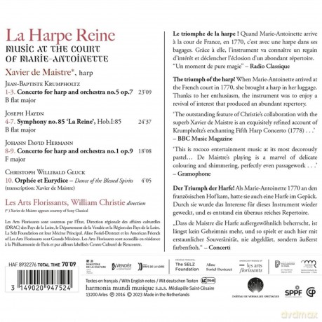 Les Arts Florissants Christie De Maistre: La Harpe Reine Concertos For Harp At The Court Of Marie-Antoinette [CD]