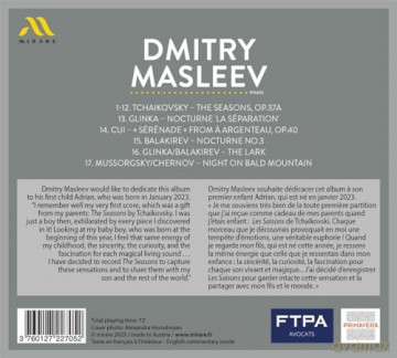Tchaikovsky: The Seasons Masleev (digipack) [CD]
