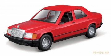 Model metalowy Mercedes Benz 190E 1987 1/24 czerwony
