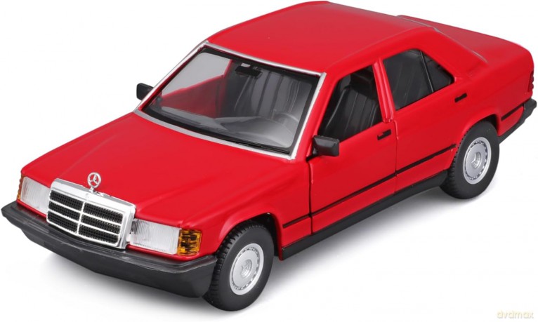Model metalowy Mercedes Benz 190E 1987 1/24 czerwony