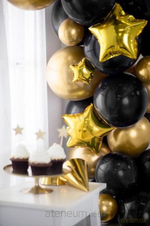 Balony foliowe Gwiazdka 12cm złoty 25 sztuk