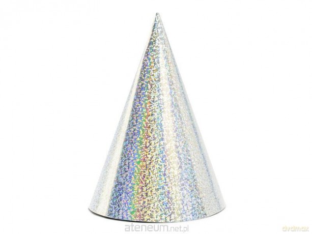 Czapeczki holograficzne srebrne 16cm 6szt