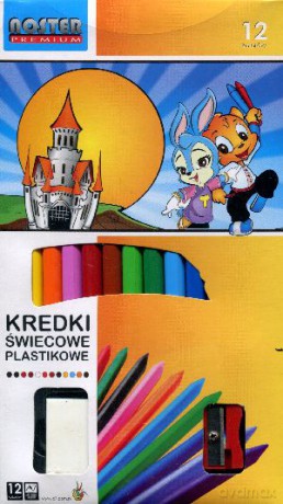 Kredki świecowe platik Noster 12 kol. [KSIĄŻKA]