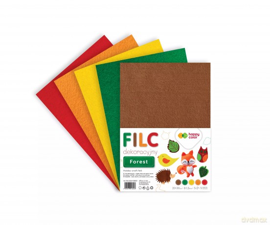Filc kolorowy 1,5mm 20x30cm 10 arkuszy