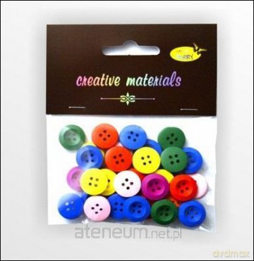 Guziki drewniane kolorowe 15mm 15g