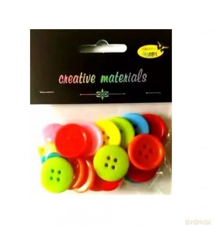 Guziki pastelowe kolorowe 23mm 19g ok.20szt