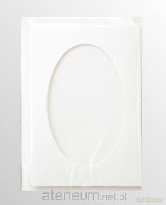 Karta passepartout + koperta białe 5szt