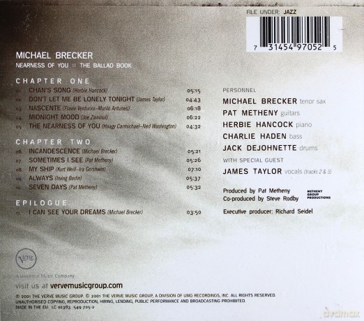 Michael Brecker: Nearness Of You: The Ballad Book [CD]
