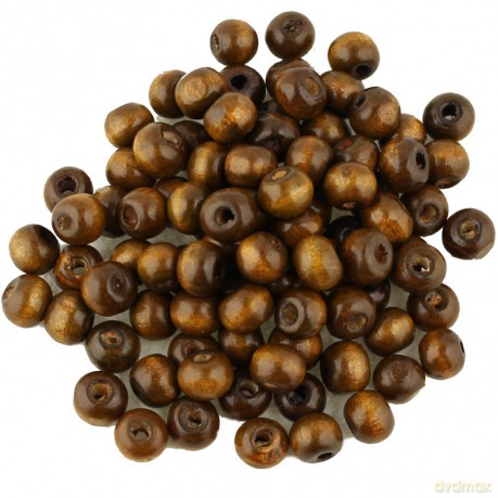 Koraliki drewniane brąz 10mm 25g
