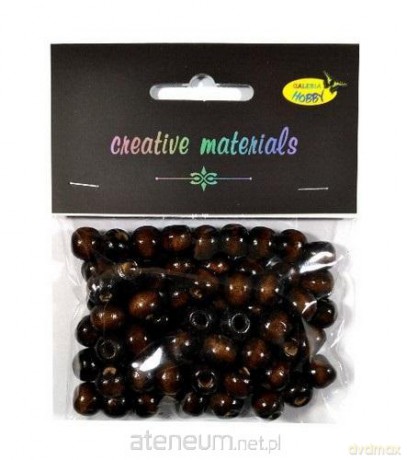 Koraliki drewniane ciemny brąz 10mm 25g